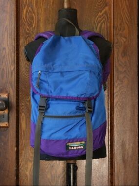 Vintage 90s L.L. Bean Blue and Purple Hiking Backpack
